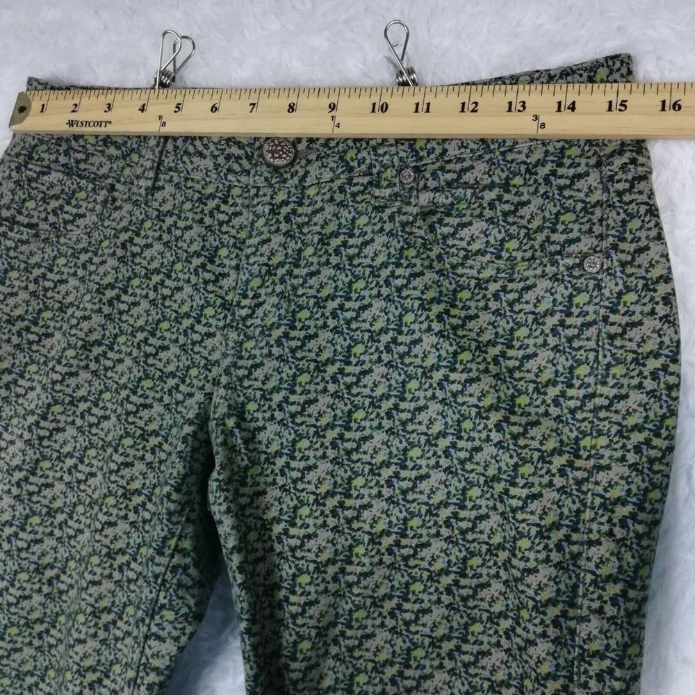 Cabi Womens‎ Jeans Skinny Denim Green Ditzy Floral Stretch Low Rise 4